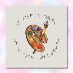paint and brush cross stitch pattern