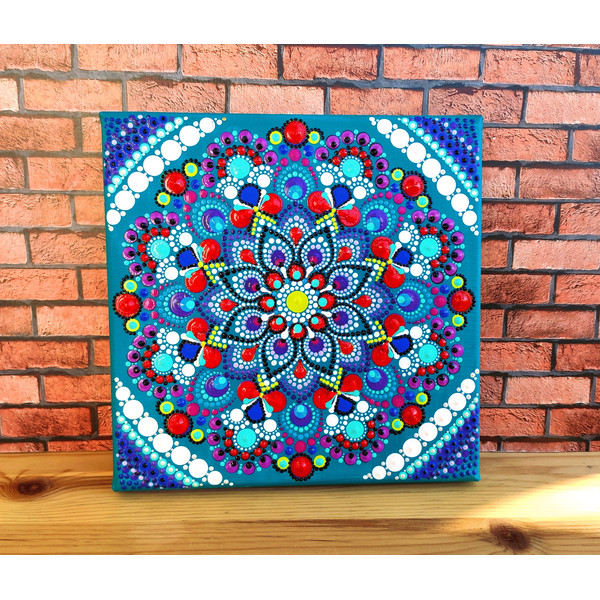 Dot Mandala Painting Acrylic Original Art Dot Painting Canva - Inspire  Uplift