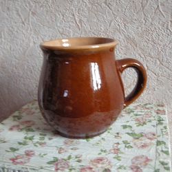 Ukrainian ceramic mug, Vintage cup.