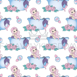 beauty mermaid tropical seamless pattern vector illustration