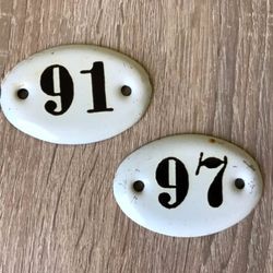 soviet retro apartment number sign 91 97 enamel metal address plates