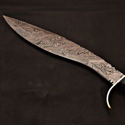 Handmade Damascus Steel Kukri Knife Hand Forged 18 Inch