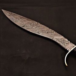 handmade damascus steel kukri knife hand forged 18 inch