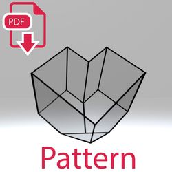digital drawing for printing 019. stained glass heart. printable pattern. diy terrarium template