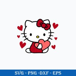 hello kitty heart love svg, hello kitty valentine svg, valentine  svg