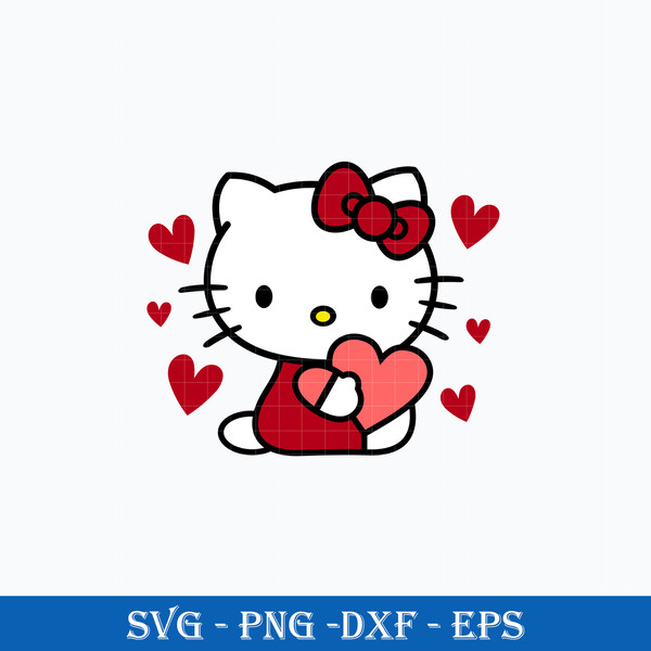 Hello Kitty Heart Love SVG, Hello Kitty Valentine SVG, Valen - Inspire