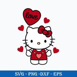 kitty love svg, hello cat valentine svg, hello kitty svg cut file