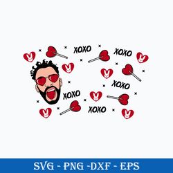 bad bunny valentine full wrap svg, bad bunny svg, valentine svg