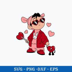valentine baby benito svg, baby benito svg, bad bunny svg, valentine's day svg