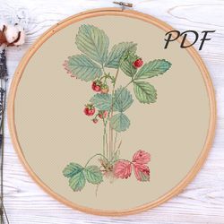 Cross stitch Wild berry cross stitch patterns design for embroidery pdf