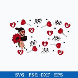 bad bunny valentine flower full wrap svg, bad bunny svg, valentine's day svg