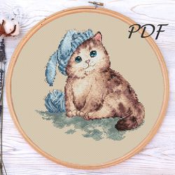 Cross stitch Bunny cat cross stitch patterns design for embroidery pdf