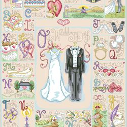 Vintage digital pattern pdf / Wedding Alphabet / Cross stitch pattern