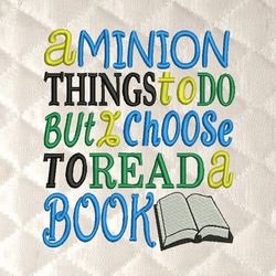 a minion embroidery design 3 sizes reading pillow-instant d0wnl0ad