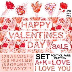 heart font, happy valentine's day images, valentine's day wallpaper, i love you clipart, bouquet of hearts, love png