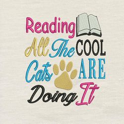 All The Cool Cats embroidery design 3 Sizes reading pillow-INSTANT D0WNL0AD
