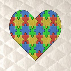 Autism heart embroidery design 3 Sizes reading pillow-INSTANT D0WNL0AD