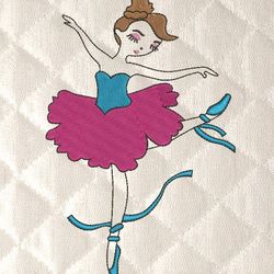ballerina embroidery design 3 sizes reading pillow-instant d0wnl0ad