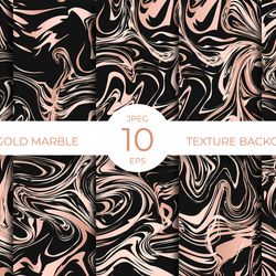 black and rose gold marble background. digital paper
