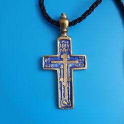 orthodox large brass cross | men's orthodox cross | free shipping