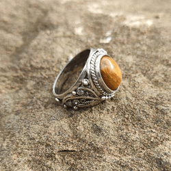 SILVER RING WITH AGATE handmade jewelry for her ORIGINAL WOMEN'S RING filigree ring RARE RING VINTAGE EVENING JEWELERY