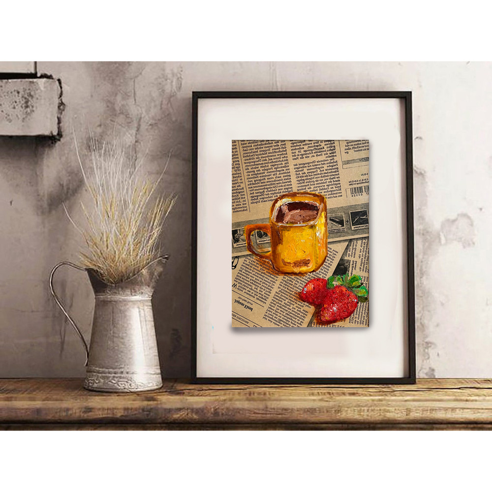 coffee cup still life painting