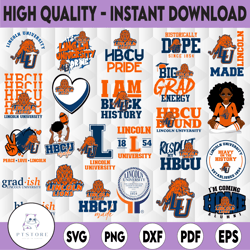 24 files lincoln university svg, hbcu teams svg, hbcu football svg, sport bundle svg, clipart