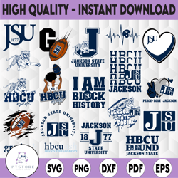 20 files jackson state svg, hbcu teams svg, hbcu football svg, sport bundle svg, clipart