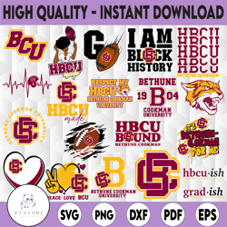 20 files bethune cookman svg, hbcu teams svg, hbcu football svg, sport bundle svg, clipart