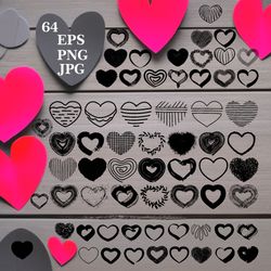 Black Heart PNG, heart clipart, heart vector.