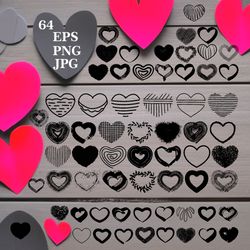 black heart png, heart clipart, heart vector.