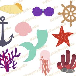 Under the sea svg Ocean svg Sea life svg Sea svg Seashell svg Coral svg Starfish svg Seaweed svg Ocean life svg