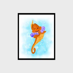 The Little Mermaid Disney Art Print Digital Files decor nursery room watercolor