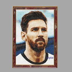 lionel messi - footballer photo stitch design machine embroidery scheme portrait custom design digital download