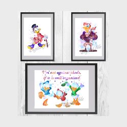 DuckTales Scrooge McDuck Disney Art Print Digital Files decor nursery room watercolor
