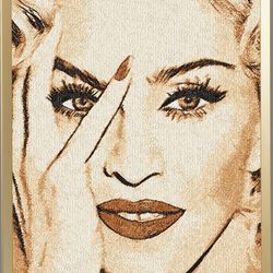 Blonde Madonna Singer Madonna Pop Star Madonna Madonna Portrait Photo Stitch Popular Singer Machine Embroidery Design