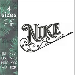 nike embroidery design, classic swoosh designs logo, 4 sizes