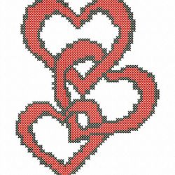 machine embroidery design heart love valentine's day embroidery heart chain fashionable embroidery heart shape