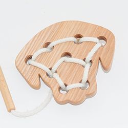 wooden lacing labrador montessori toy, educational toy, learning toy