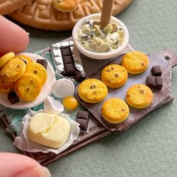 Back to listings Doll miniature Cookie Baking Set for Playing with Dolls, dollhouse, scale 1:12, polymer plastic