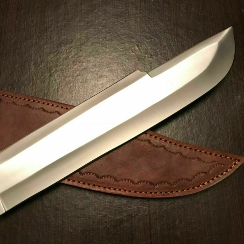Movie Bowie Knife Full Tang Hunting Knife Camping Leather Sheath for sale.jpg