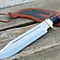 18 Custom Handmade Carbon Steel Crocodile Dundee Bowie Knife Leather Sheathjpg