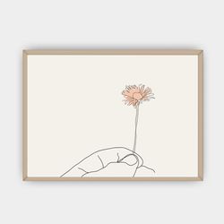 hand line art lofe poster line drawing art minimalist art horizontal print printable wall art romanic print large art