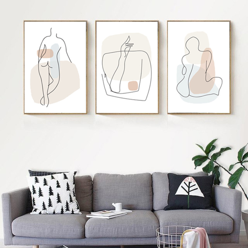 Prints drawn in one line, minimalist poster 3