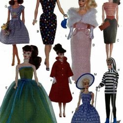 Digital Vintage Sewing Patterns Vogue 9686 Clothes for Barbie and Fashion Dolls 11 1\2 inches