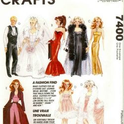 Digital Vintage Sewing Patterns Mc Calls 7400 Clothes for Barbie and Fashion Dolls 11 1\2 inches