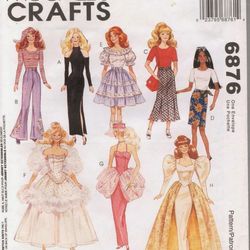 Digital Vintage Sewing Patterns MC Calls 6876 Clothes for Barbie and Fashion Dolls 11 1\2 inches