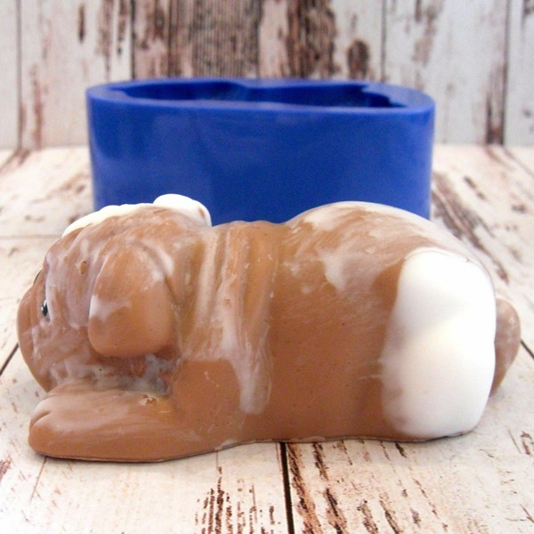 Bulldog soap and silicone mold