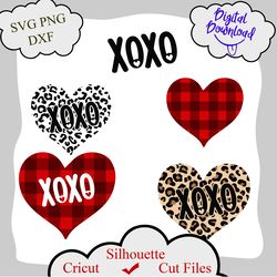 leopard xoxo svg, buffalo plaid xoxo svg, valentine's day svg, cute valentine svg, cricut, digital download,funny valent