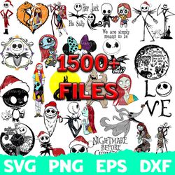 nightmare before christmas svg, cartoon svg, nightmare svg, jack skellington svg, jack and sally svg, cricut cut files